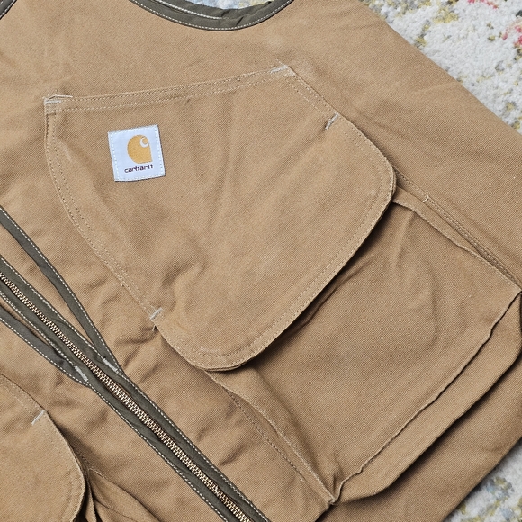 Vintage Carhartt Utility Canvas Hunting Vest Mens 2XL XXL Made In USA - Picture 9 of 13